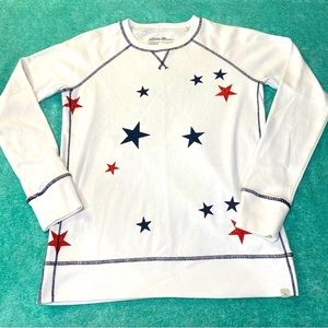 Women’s Small Eddie Bauer Long Sleeve Star Themed Shirt